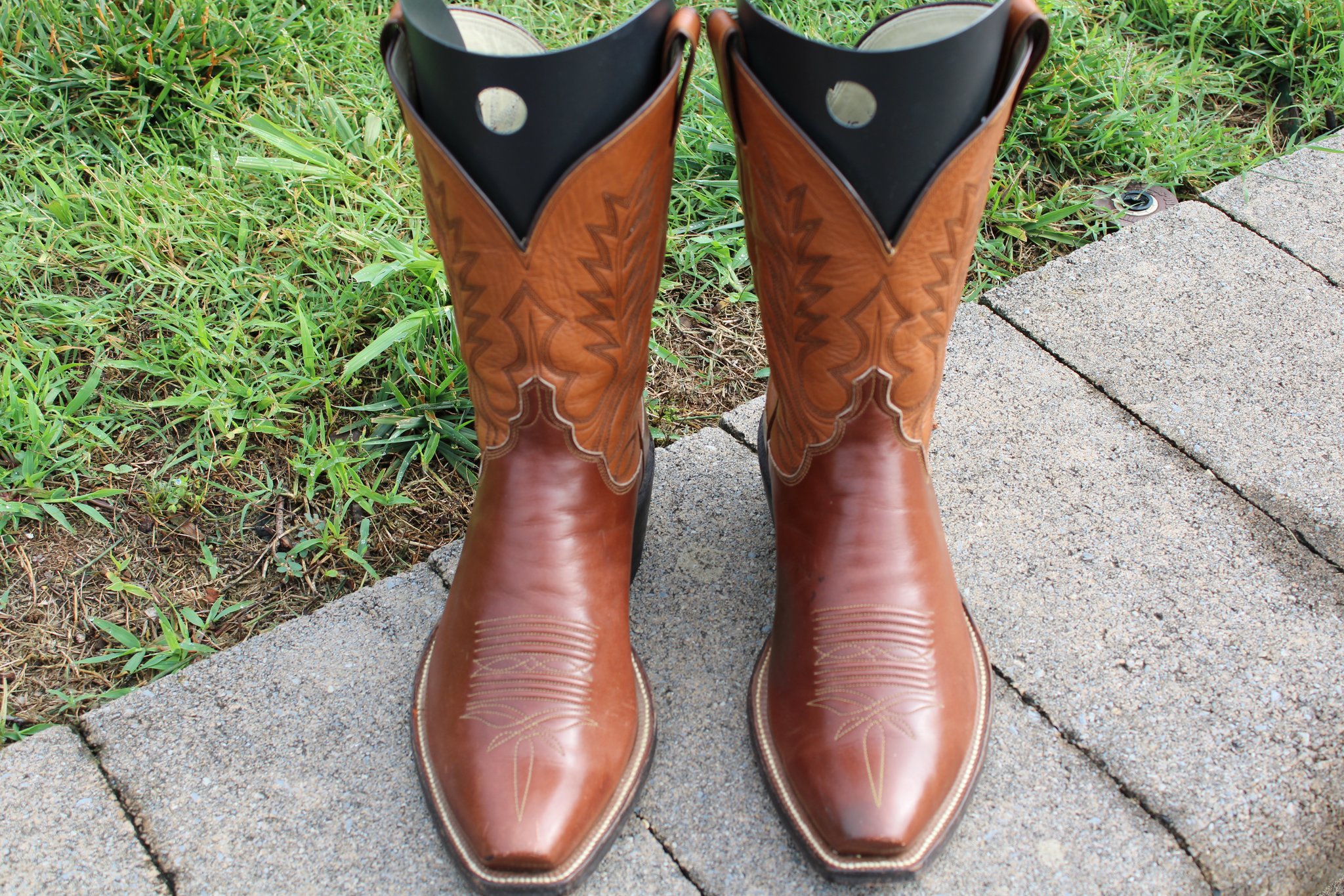M.L. Leddy M.L. Leddy's Brown Calfskin Men's Cowboy Boots