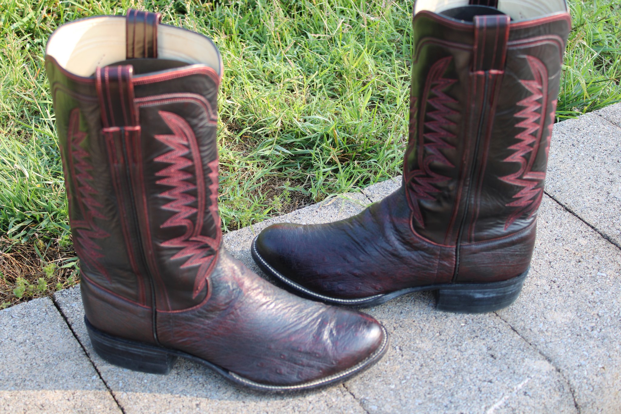 M.L. Leddy Black Cherry Smooth Ostrich 9 D