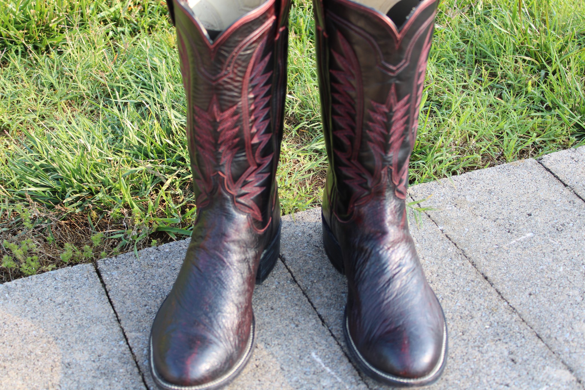 M.L. Leddy Black Cherry Smooth Ostrich 9 D