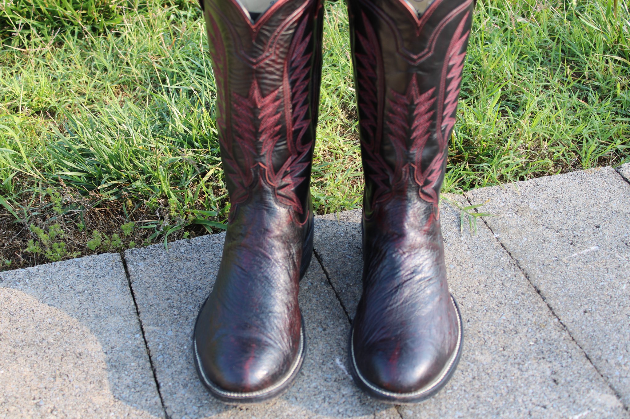 M.L. Leddy Black Cherry Smooth Ostrich 9 D