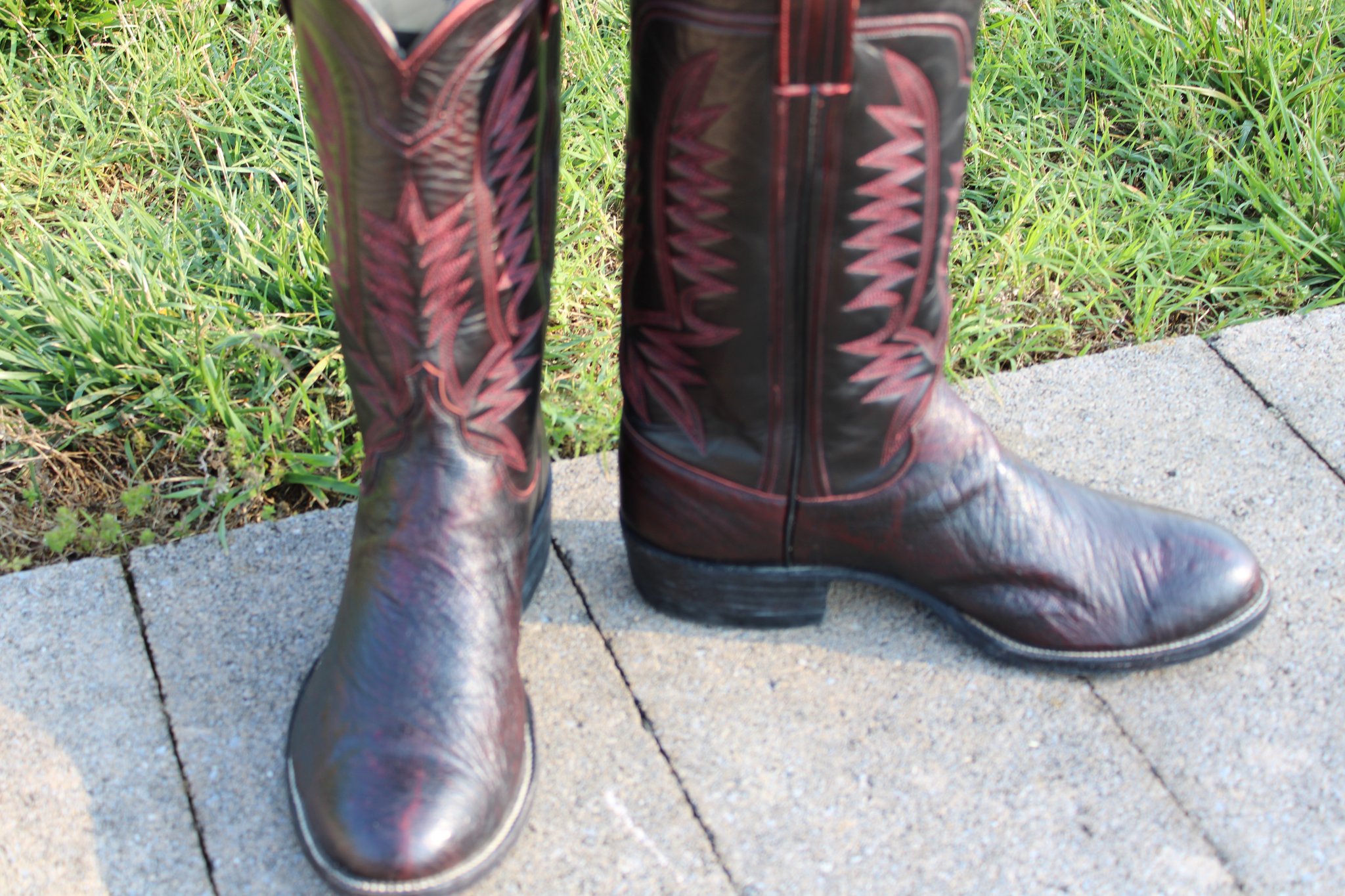 M.L. Leddy Black Cherry Smooth Ostrich 9 D