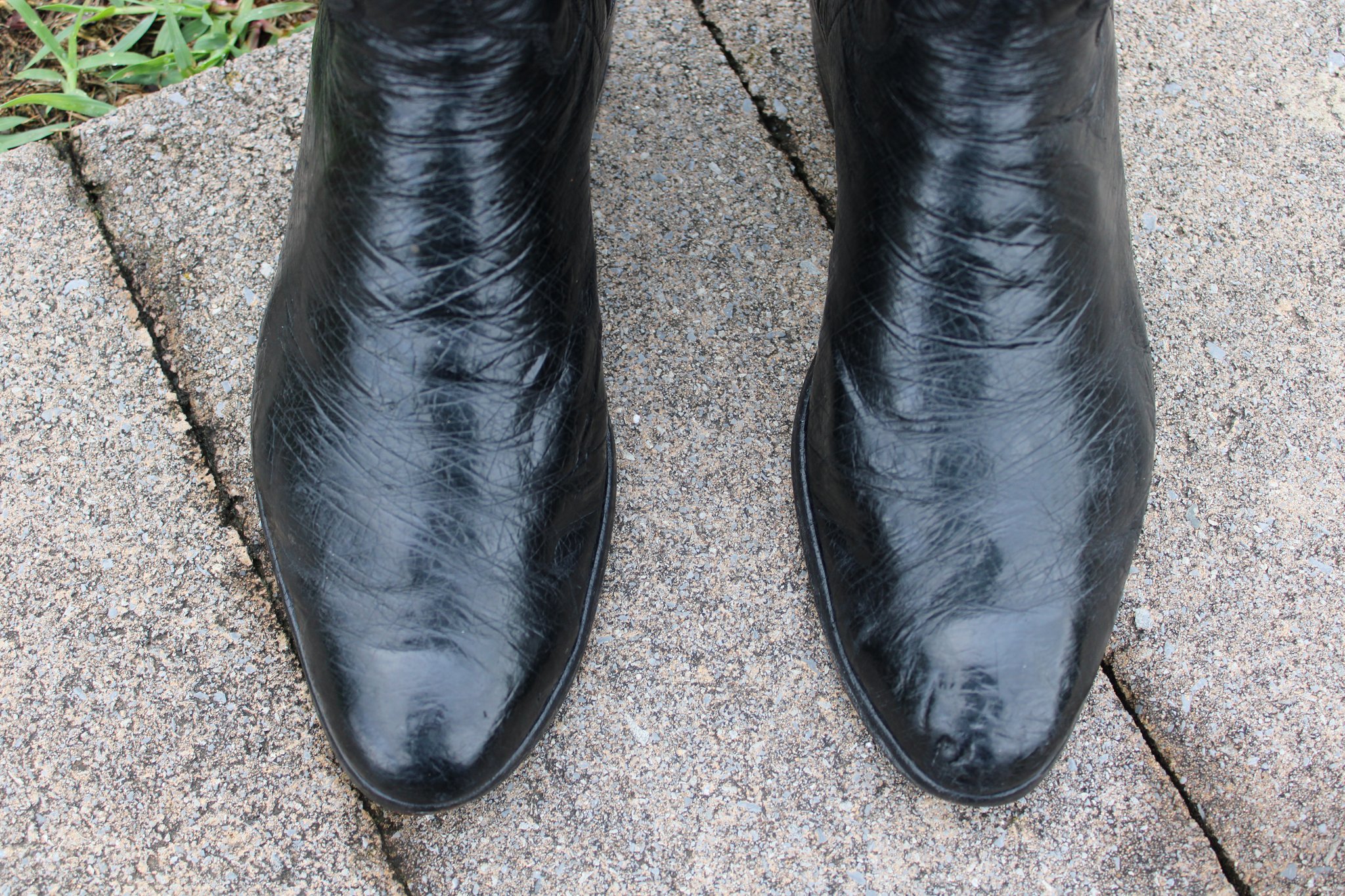 M.L. Leddy M.L. Leddy's Men's Black Smooth Ostrich Cowboy Boots
