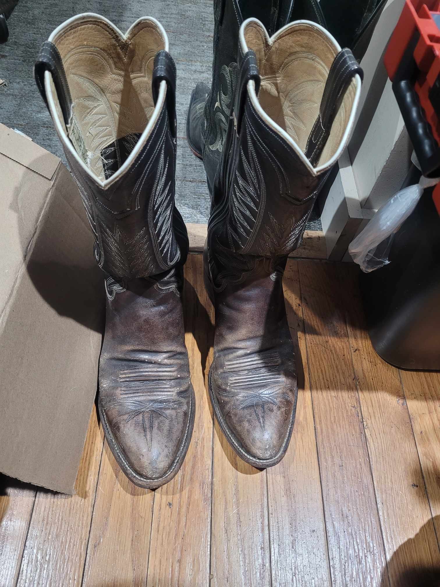 M.L. Leddy M.L. Leddy's Chocolate Calfskin Men's Cowboy Boots