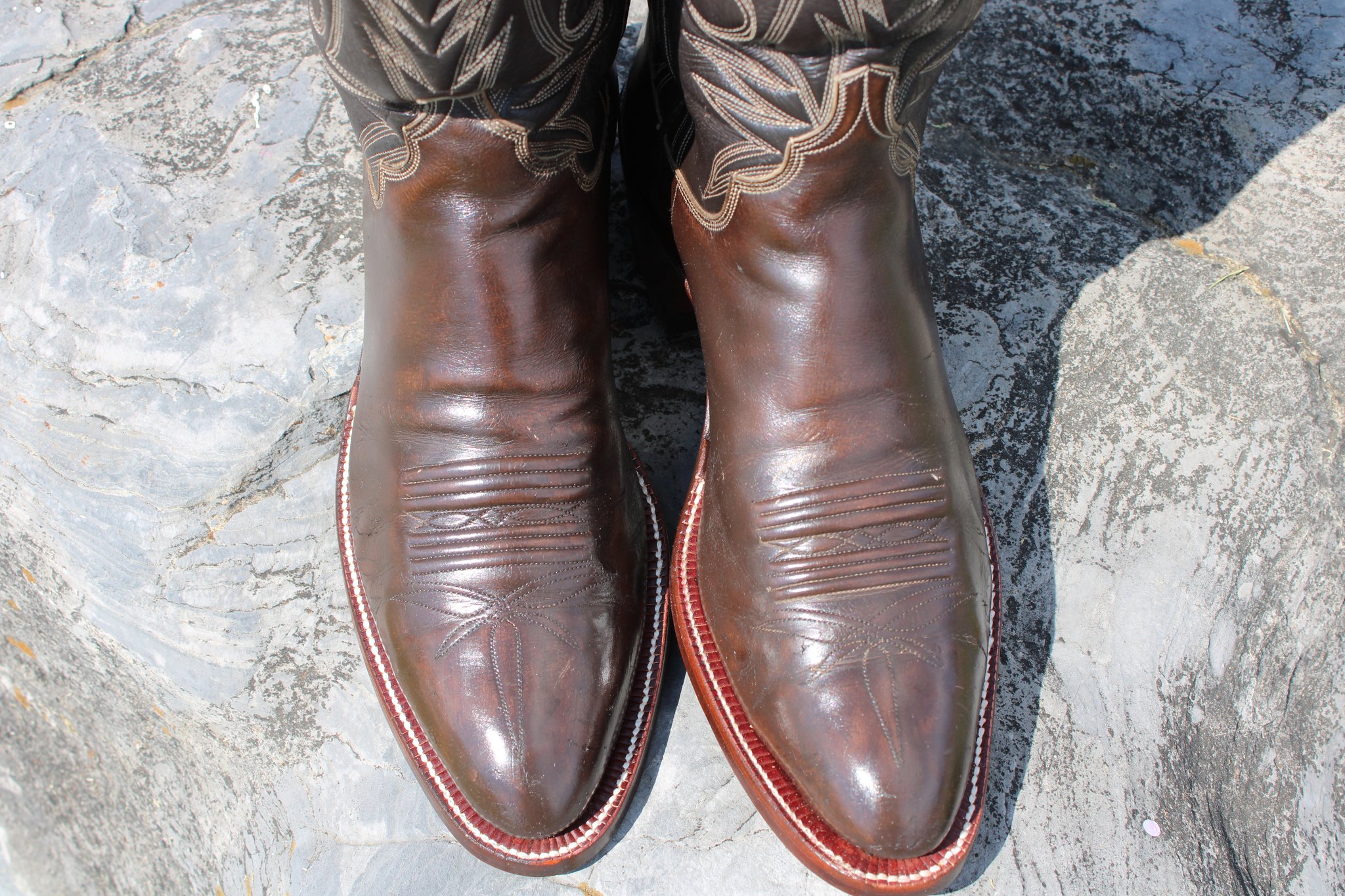 M.L. Leddy M.L. Leddy's Chocolate Calfskin Men's Cowboy Boots