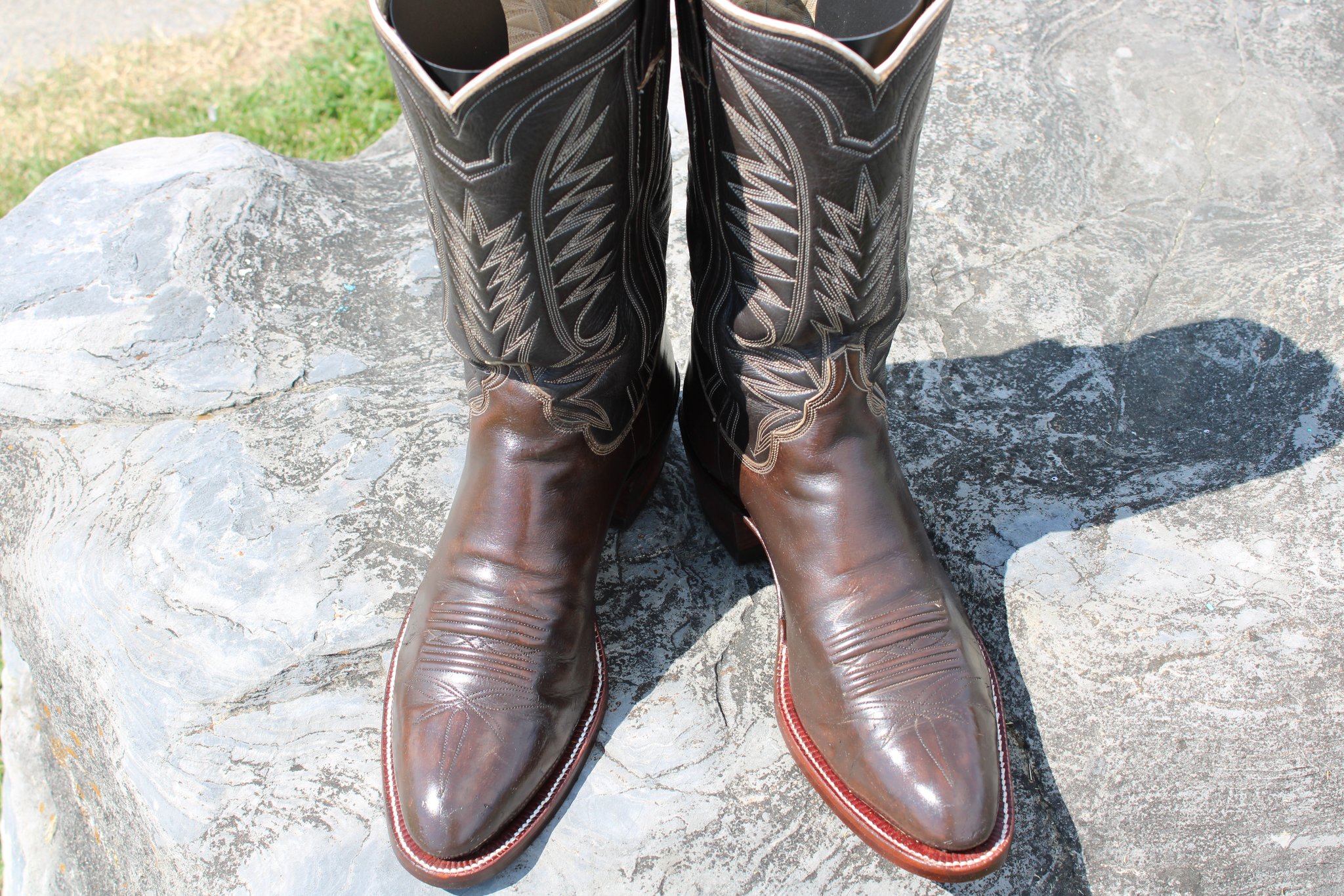 M.L. Leddy M.L. Leddy's Chocolate Calfskin Men's Cowboy Boots