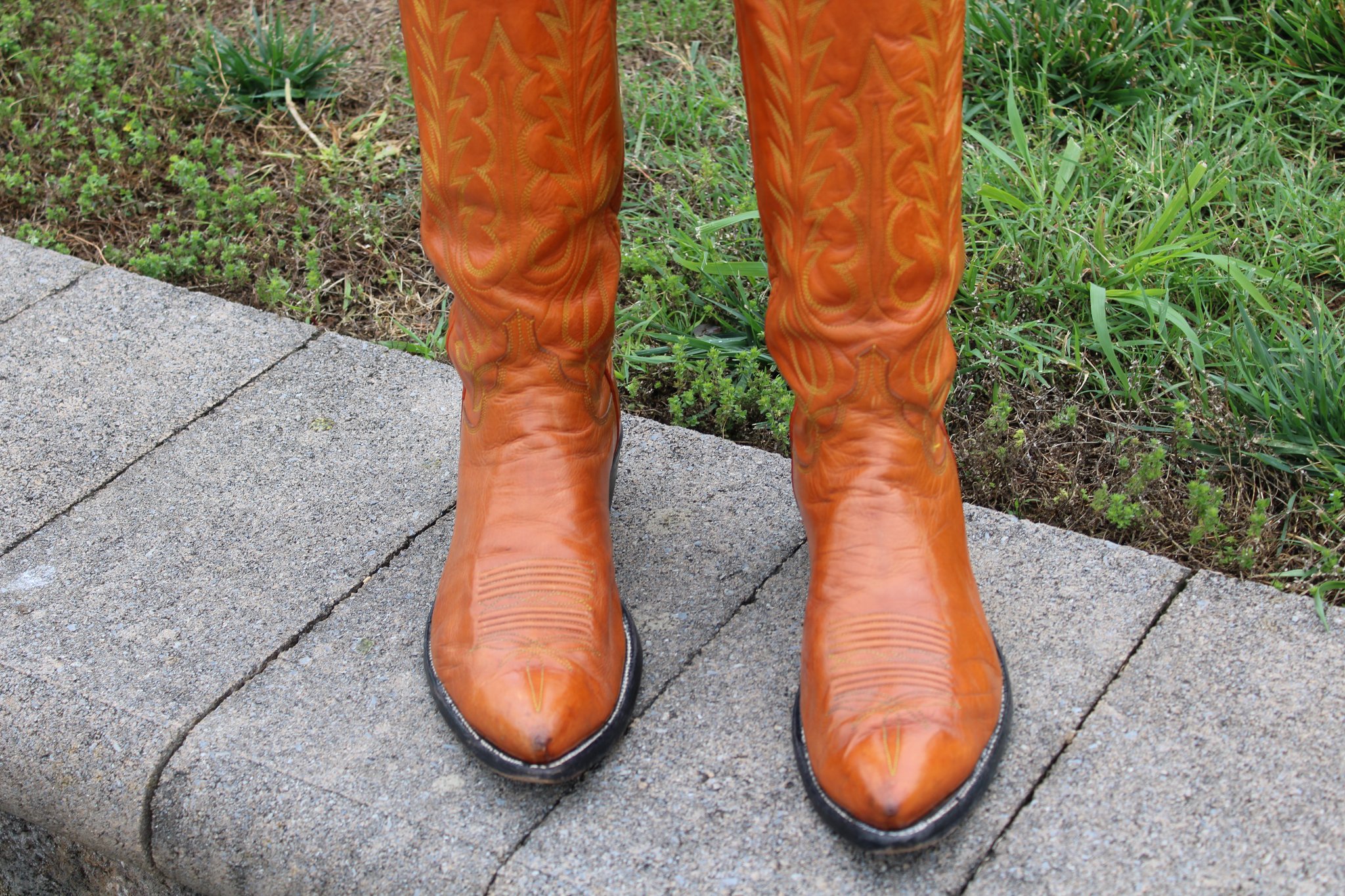 M.L. Leddy M.L. Leddy's Tan Calfskin Men's Cowboy Boots