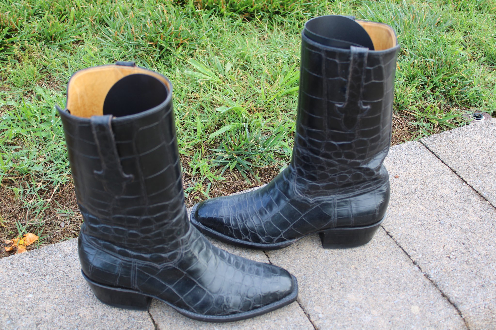 T.O. Stanley T.O. Stanley Black Full Alligator Men's Cowboy Boots