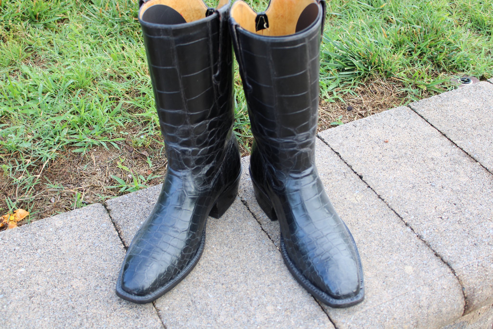 T.O. Stanley T.O. Stanley Black Full Alligator Men's Cowboy Boots