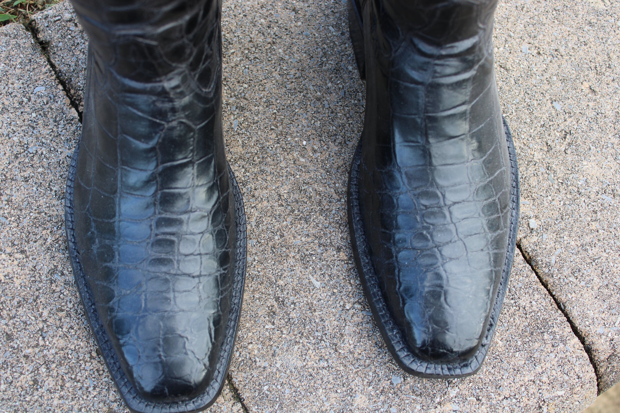 T.O. Stanley T.O. Stanley Black Full Alligator Men's Cowboy Boots