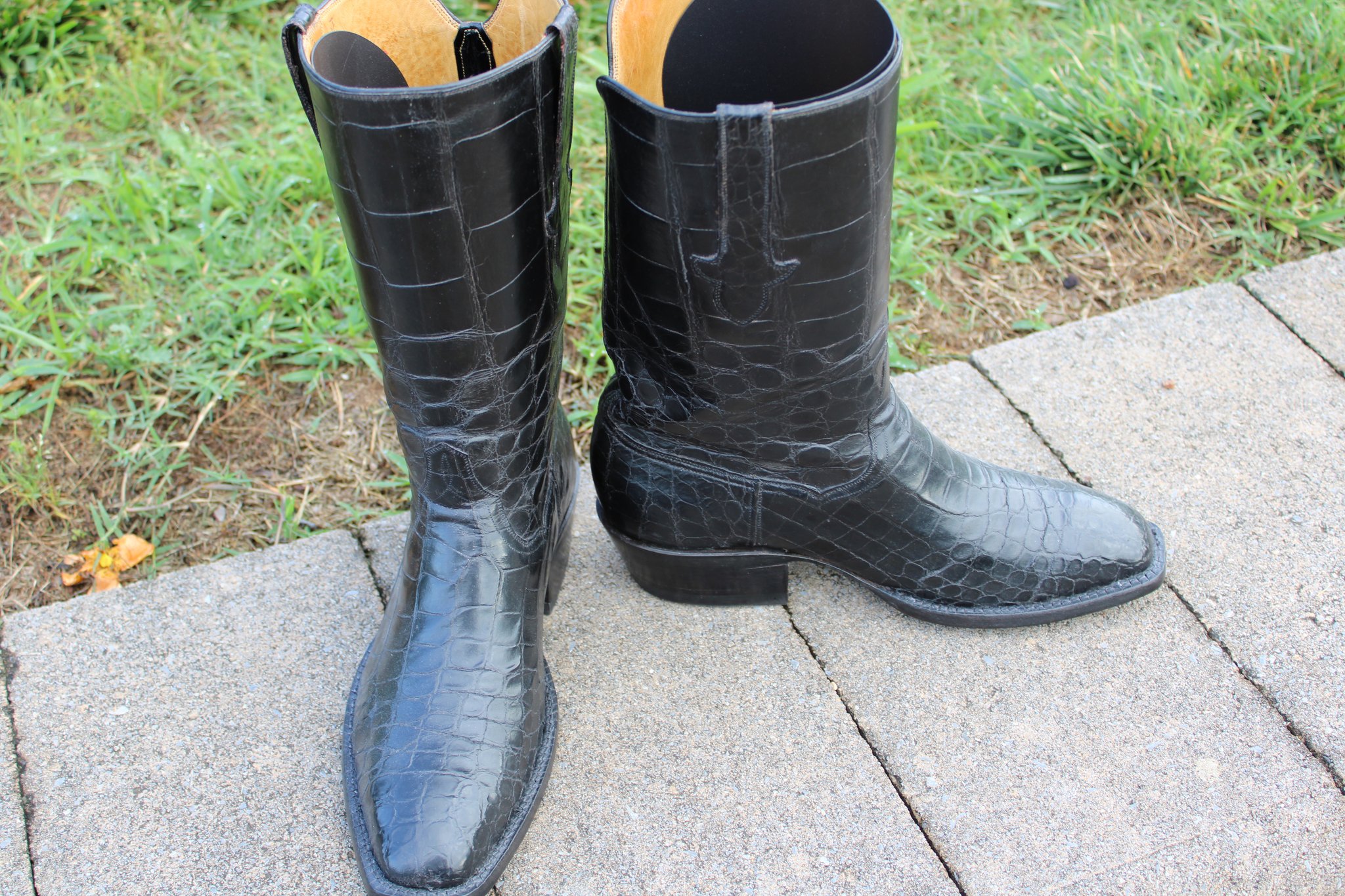 T.O. Stanley T.O. Stanley Black Full Alligator Men's Cowboy Boots