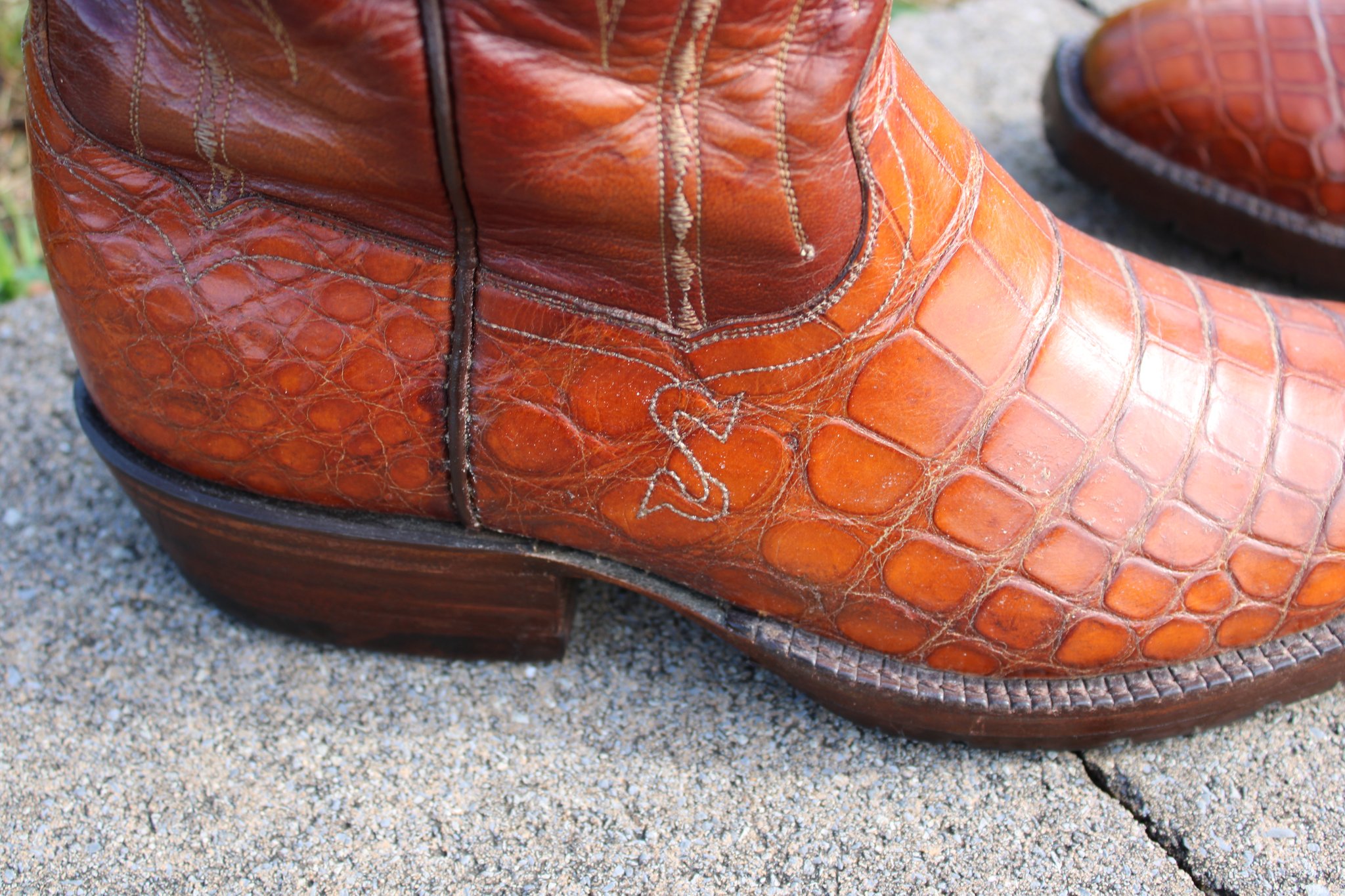 T.O. Stanley T. O. Stanley Men's Cognac Alligator Cowboy Boots