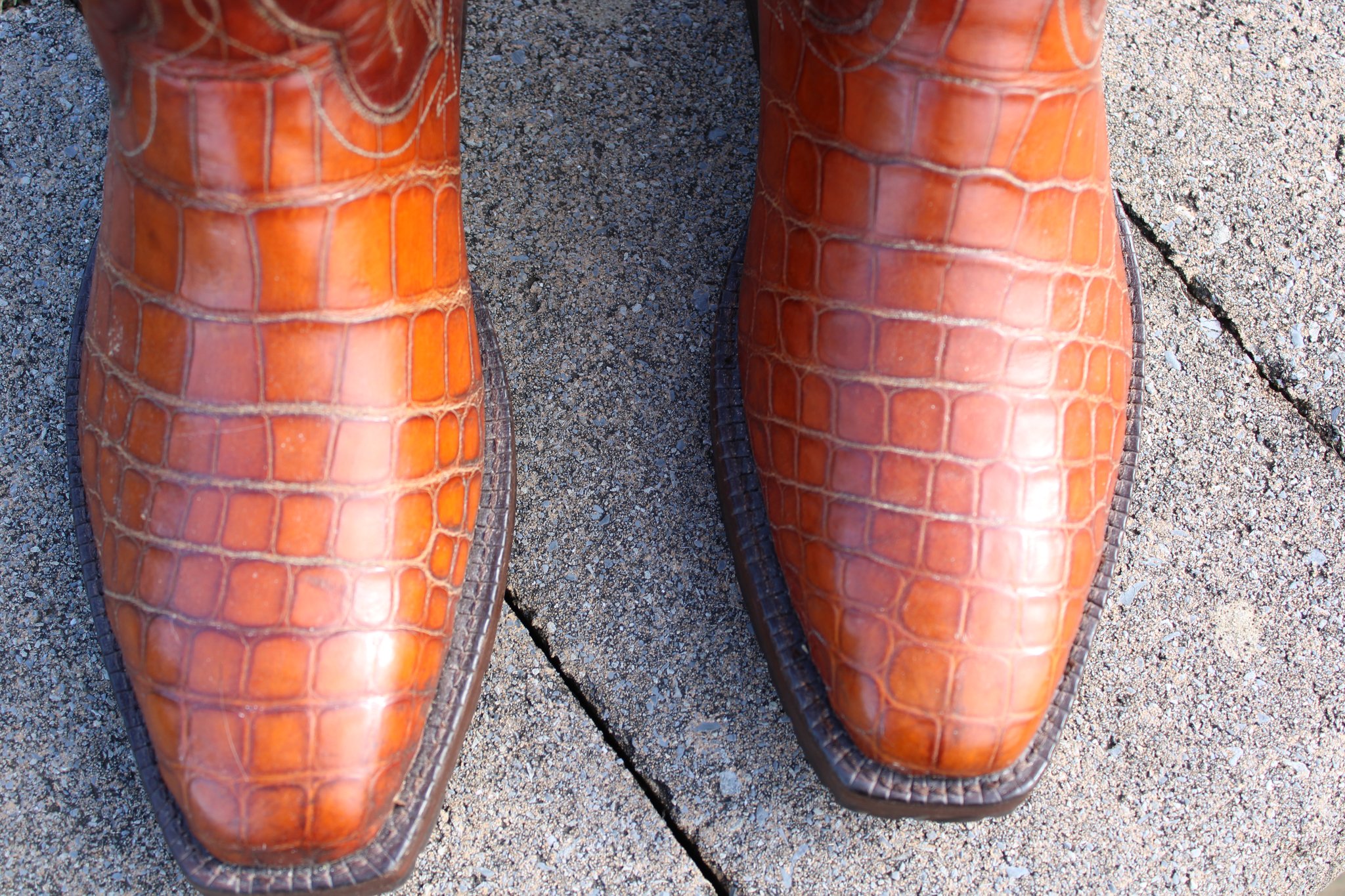 T.O. Stanley T. O. Stanley Men's Cognac Alligator Cowboy Boots