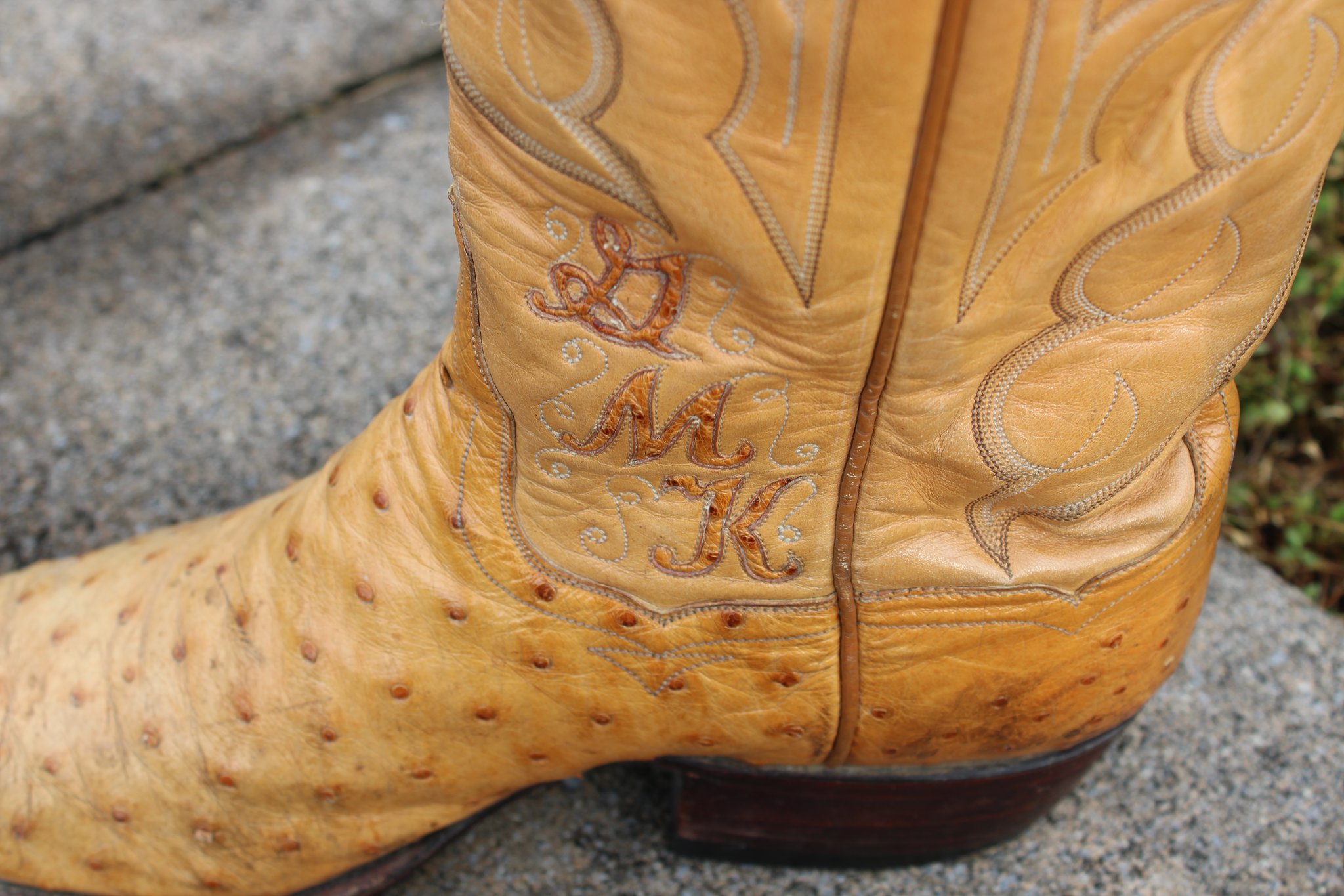 T.O. Stanley T.O. Stanley Men's Butterscotch Full Quill Ostrich Cowboy Boots
