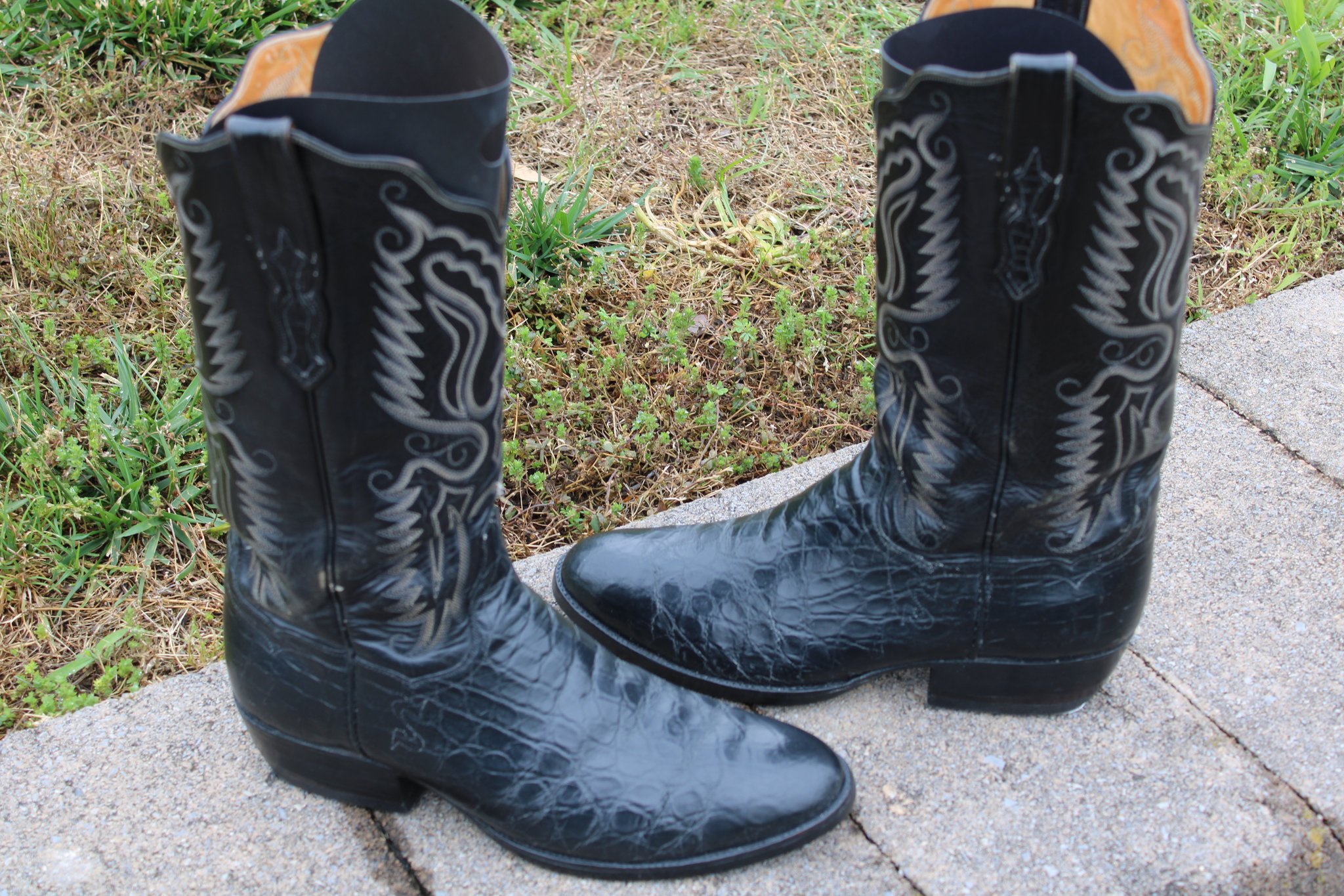 T.O. Stanley Black Round Toe Gator 10 D