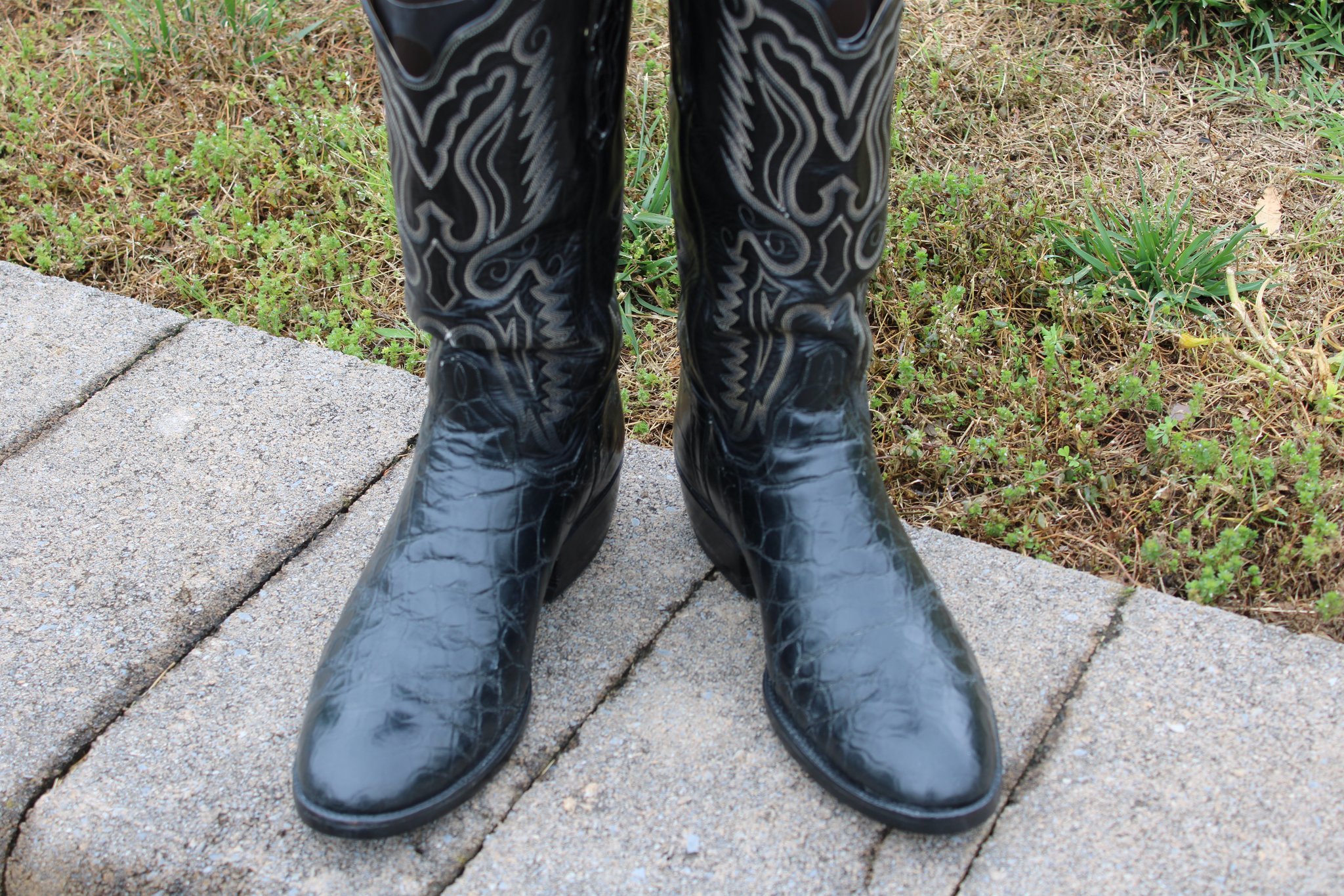 T.O. Stanley Black Round Toe Gator 10 D