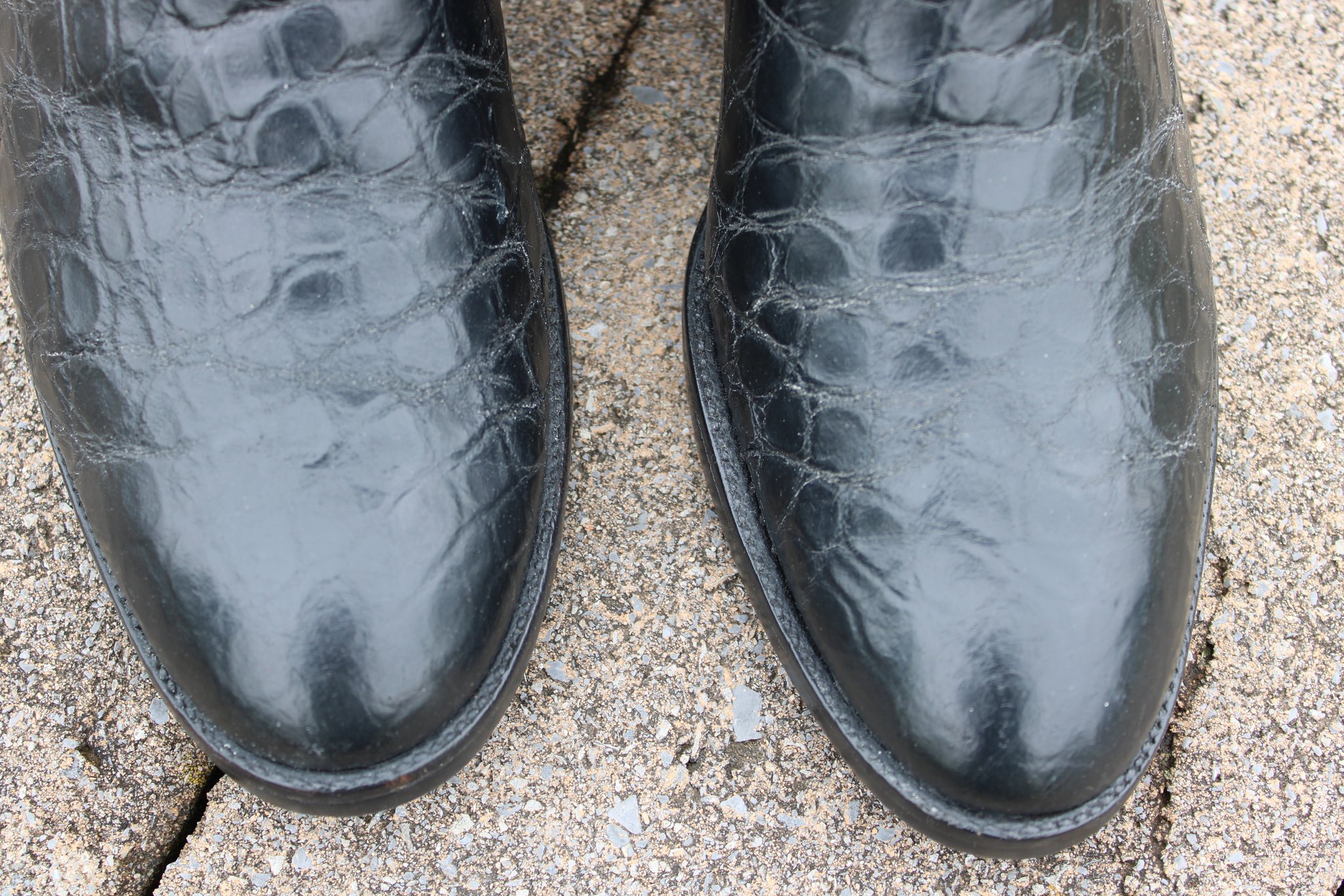T.O. Stanley Black Round Toe Gator 10 D