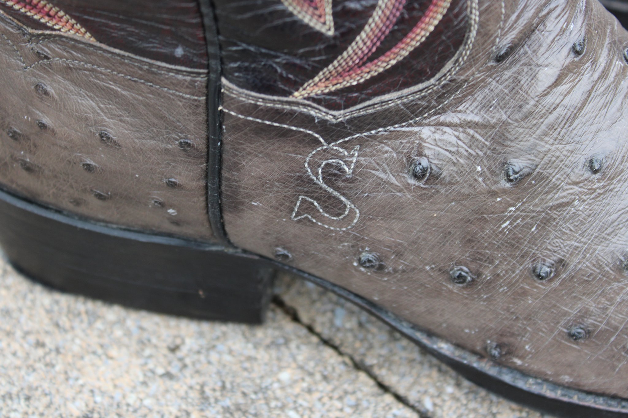 T.O. Stanley T.O. Stanley Grey Full Quill Ostrich Men's Cowboy Boots