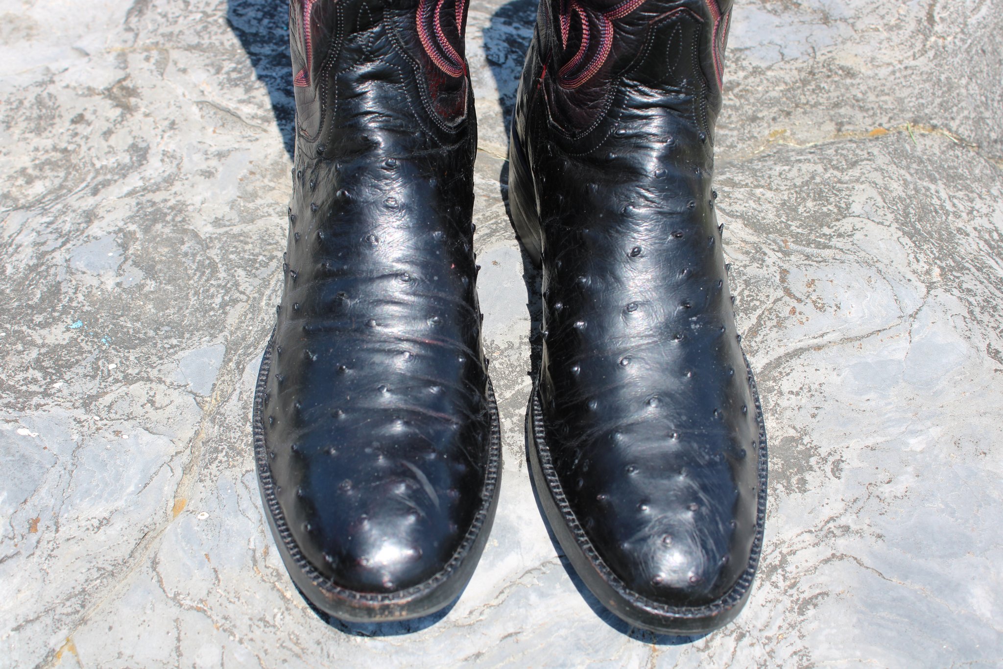 T.O. Stanley T.O. Stanley Black Full Quill Ostrich Men's Cowboy Boots